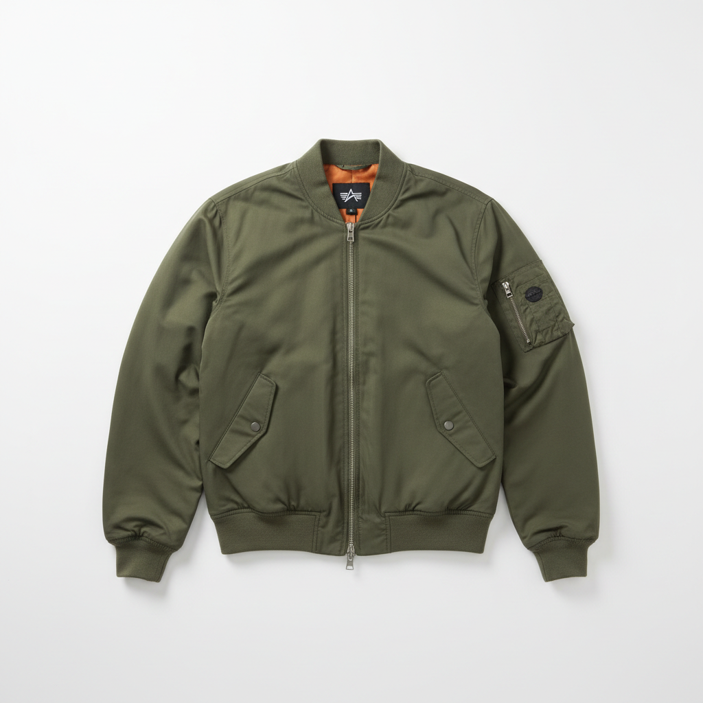 Olive Green Bomber Jacket MA-1 Style for Men