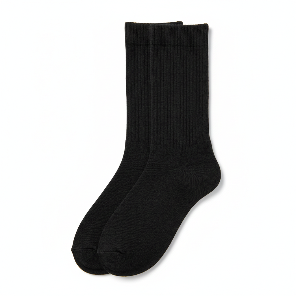 Black Cotton Crew Socks 3 Pack