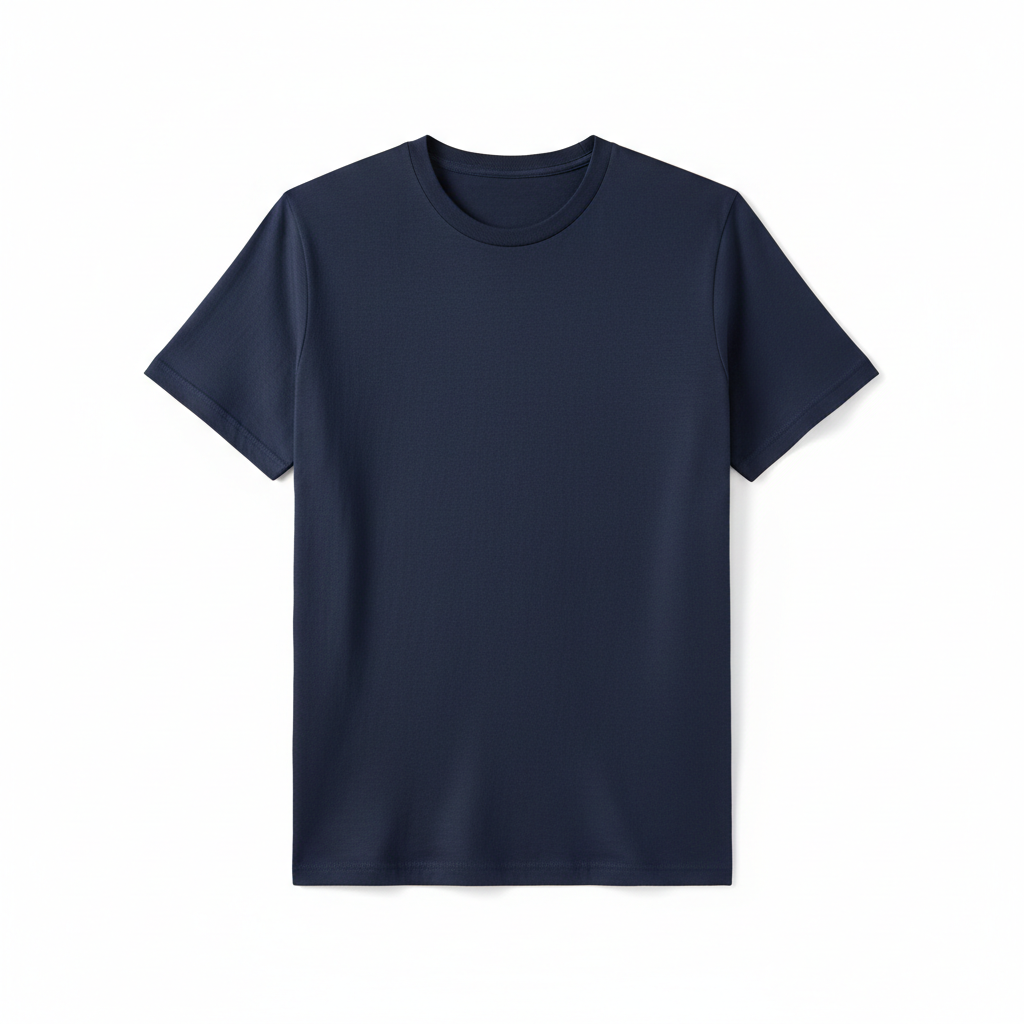 Classic Navy Blue Crew Neck T-Shirt for Men