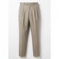 Beige Dress Trousers with Pleated Front for Men