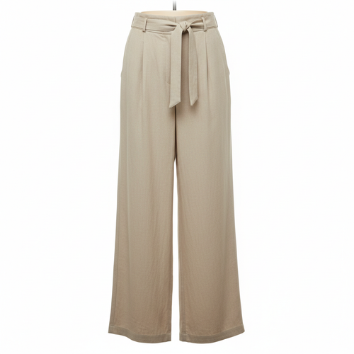 Beige Wide-Leg Trousers for Women