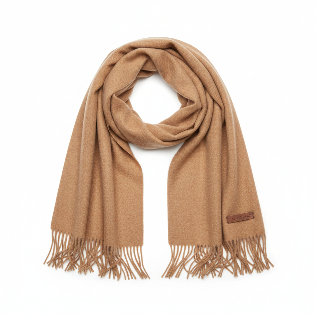 Camel Cashmere Scarf Luxurious